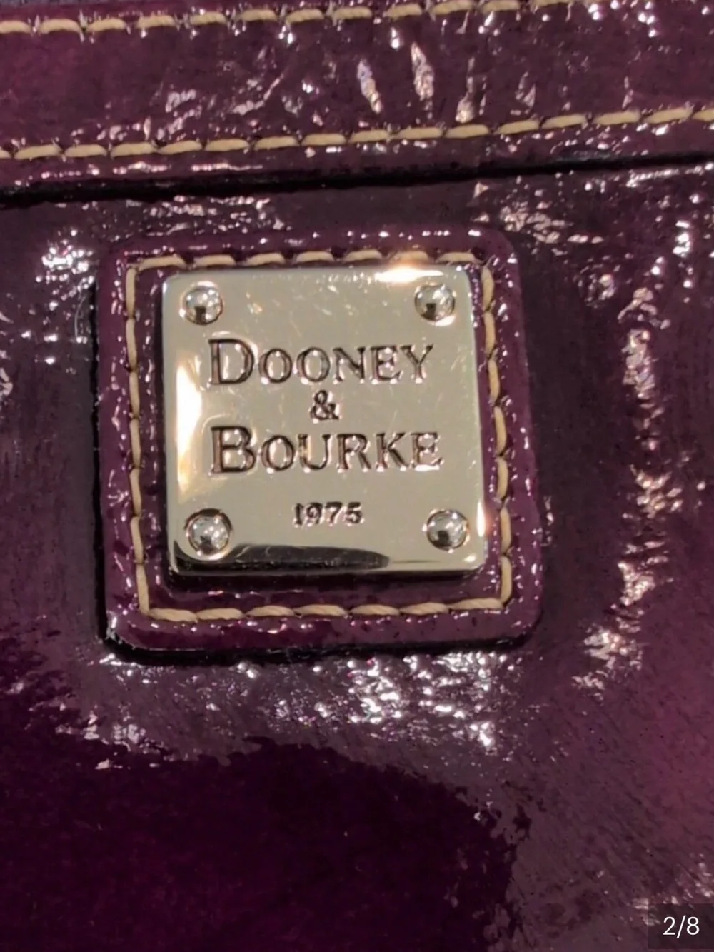 Dooney & Bourke Patent Leather Wristlet - Plum - Picture 2 of 7
